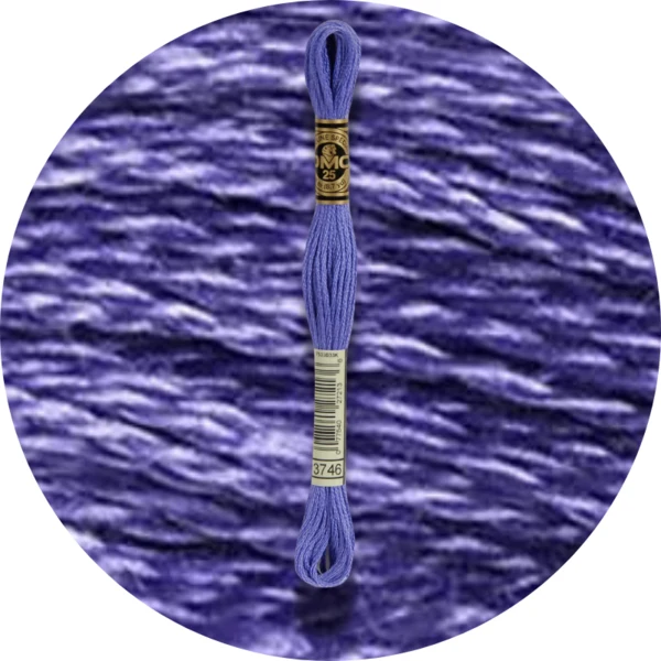DMC Mouliné Spécial 25 Broderigarn, Ensfarvet, Blå/Lilla nuancer